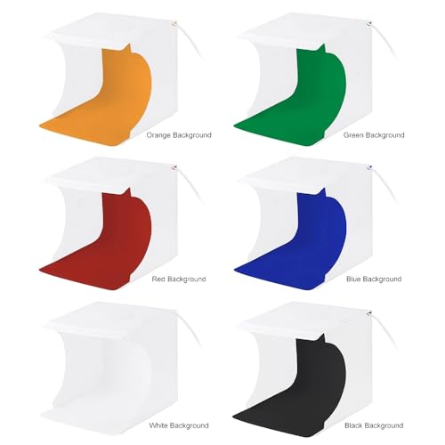 Fydun Mini Folding Lightbox Portable Studio LEDs Panel Soft Box Kit for Small Items Photography