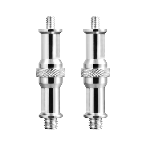 Selens 2Pcs Standard 1/4 '' to 3/8 '' Metal Male Convertor Threaded Screw Adapter Spigot Stud for Studio Light Stand,Hotshoe/Coldshoe Adapter,Super Clamp and Flash Holder - size: 2Pc