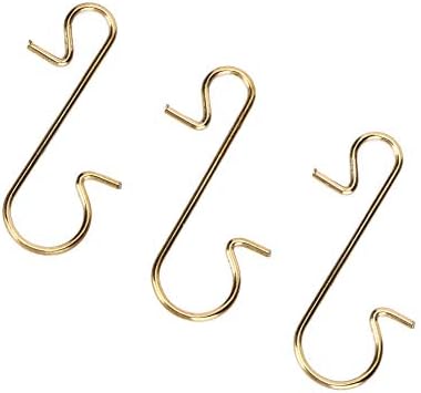 Zopsc Metal S Shape Hooks, 100pcs for Christmas Tree (Gold)
