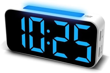 Topski Loud Alarm Clocks for Bedrooms Heavy Sleepers, Digital Clock with Night Light, Large Display, Dual Alarm, Snooze, Dimmable Bedside Alarm Clock for Kids Teens Boys Girls