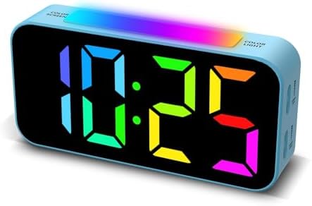 Topski Loud Alarm Clocks for Bedrooms Heavy Sleepers, Digital Clock with Night Light, Large Display, Dual Alarm, Snooze, Dimmable Bedside Alarm Clock for Kids Teens Boys Girls