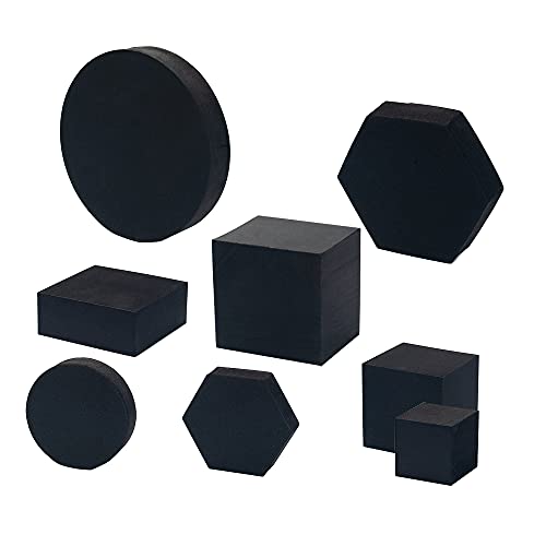 8 in 1 Foam Photography Prop Set for Product Display, Accessories, Jewellery, Cosmetics, Model, Perfumein and Trinkets on Perfect of Showing (Black) - color: Black