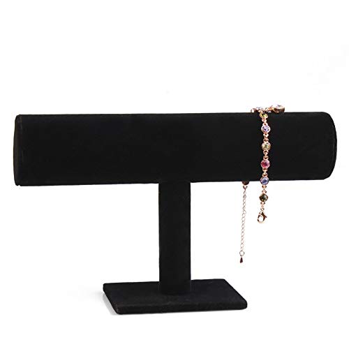 ChezMax Necklace Jewelry Display Jewelry Stand Hovering T-Bar Bracelet Holder for Home Organization - color: D-Black Velvet