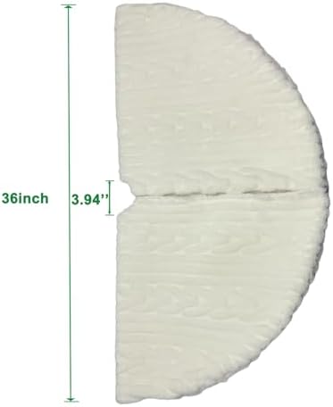 Christmas Tree Skirts 36inch White Faux Fur Xmas Tree Skirt for Christmas Decoration New Year Party Holiday Decorations