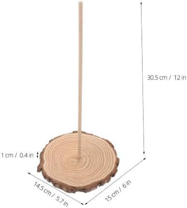 Ipetboom 5pcs Mini Christmas Tree Stand, Natural Wooden Base for DIY Tree