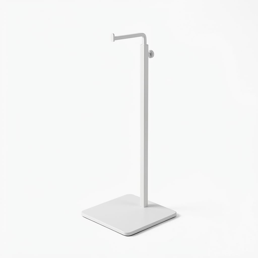 Single Hook Adjustable Purse Display Stand Metal Adjustable Handbag Bag Display Rack Holder (WHITE)