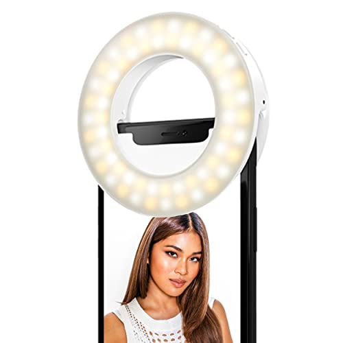 LITTIL Selfie One - Ring Light for Phone, iPhone, Android or Laptop | 3 Adjustable Light Modes | Rechargeable Batteries | Clip On Design | Perfect for Beauty, Influencers, Creators