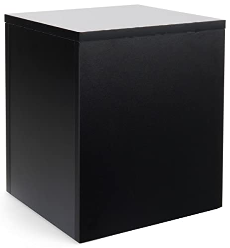 Displays2go Black Retail Display Pedestal with Collapsible Design – Black (WDCUBEBLK1) - color: Black, size: 16"H