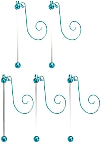 5 Pieces Colorful Metal Hanging Hooks for Christmas Ornament and Craft Projects Beadable Hangers Jewelry Accessories Beadable Christmas Hooks