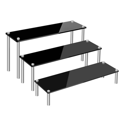 3-Tier Acrylic Display Riser Stand - Clear Organizer for Perfume, Cupcakes, Figures, Desserts, and Party Decoration - size: 3-Tier