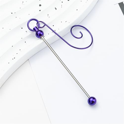 5 Pieces Colorful Metal Hanging Hooks for Christmas Ornament and Craft Projects Beadable Hangers Jewelry Accessories Beadable Christmas Hooks