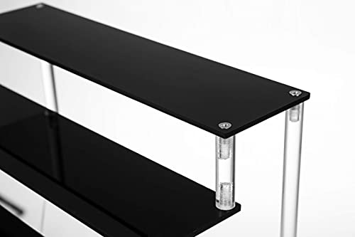 3 Tier Black Acrylic Display Riser Cupcake Stand Display Shelf for Decoration, Collection, Makeup - size: 3 tier