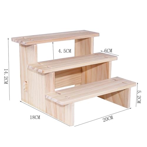 Product Stand, Showcase Fixtures, Wooden Display Riser Shelf Wood Display Shelf for Figures, 3 Layer 20cm - color: 3 Layer 20cm