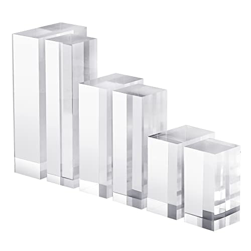 CiaoHER 2in Thickness Solid Acrylic Cube Display Block Clear Polished Pedestal Stand Riser Solid Base 2'' x 5" x 5", 1 Pack
