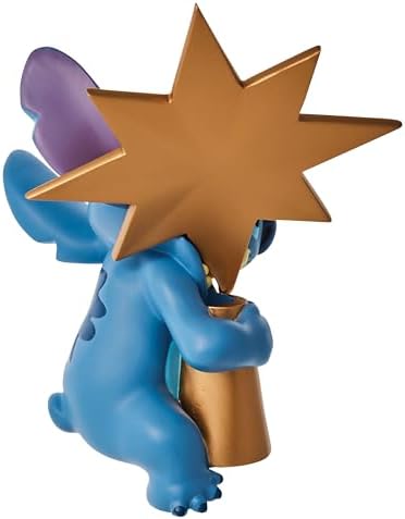 Department 56 Disney Lilo and Stitch Eating Star Christmas Sculpted Tree Topper, 8.5 Inch, Multicolor