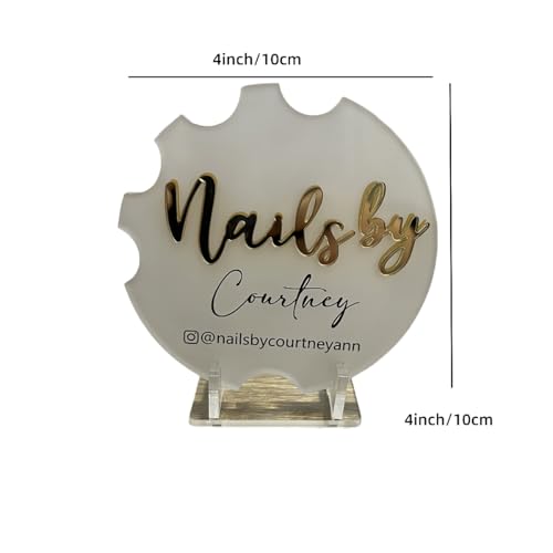 Personalized 3D Nailfie Disk, Custom Nail Photo Prop with Branding Disk, Acrylic Nailfie Disc for Salon Display and Social Media, Nail Tech Photo Prop Social Media Tool