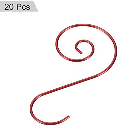 PATIKIL 20Pack Christmas Ornaments Hooks S Shape Hooks Wire Metal Red