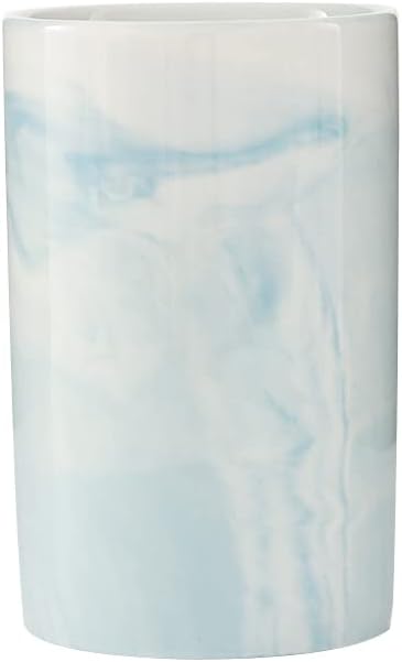 Ceramic Toothbrush Holder, Bathroom Cup, Drinking Mug, Coffee Cups, Marble Pattern Pen Holders, 300ml/Pcs (Blue)