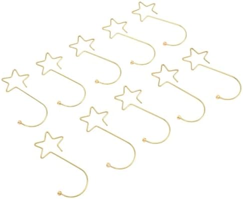 Star Shaped Christmas Tree Hooks, Stainless Steel Ornament Hangers for Christmas Tree Decoration, Easter & Halloween Party, 120pcs Durable Rust - Star Hooks (Gold)
