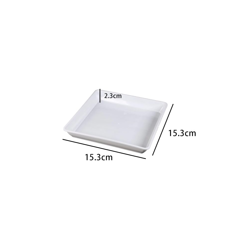 LannuMet 10pcs Plastic 6" Square Plant Saucer Drip Tray Indoors Outdoors Flower Pot Tray