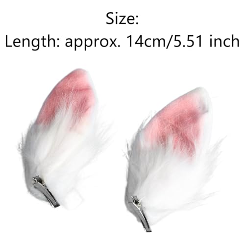 Easter Bunny Ears Hair Clips Rabbit Ear Headwear for Halloween Carnival Party White One Size - color: White