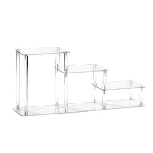 3 Tier Clear Acrylic Display Risers Stand Shelf, Acrylic Stands Display for Collectibles Pop Figure Models Perfumes Jewel,Action Figures Stand Organizer - color: 3 Tier/Model 3