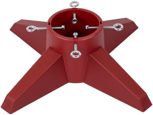 Taylor & Brown Christmas Tree Stand With Reservoir | Real Xmas Tree Stand | Christmas Tree Base With Removable Legs | Xmas Tree Holder For Home & Office | Maximum Tree Size 8ft (Red)