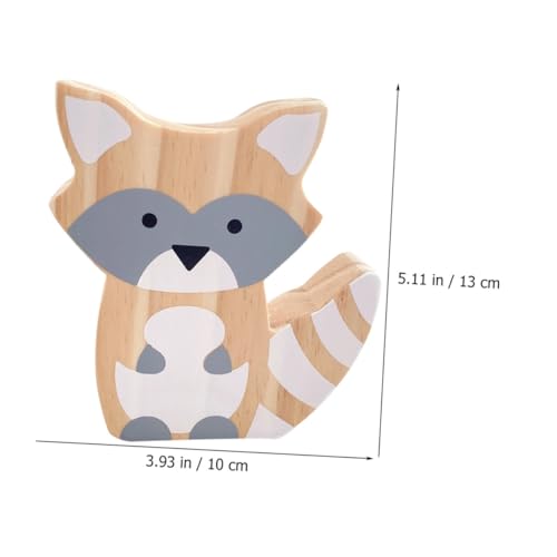 Wooden Fox Figurine Table Decor Neutral-Tone Fox Ornament Home Decoration Accent for Room Photo Prop Desktop Adornment Collectible