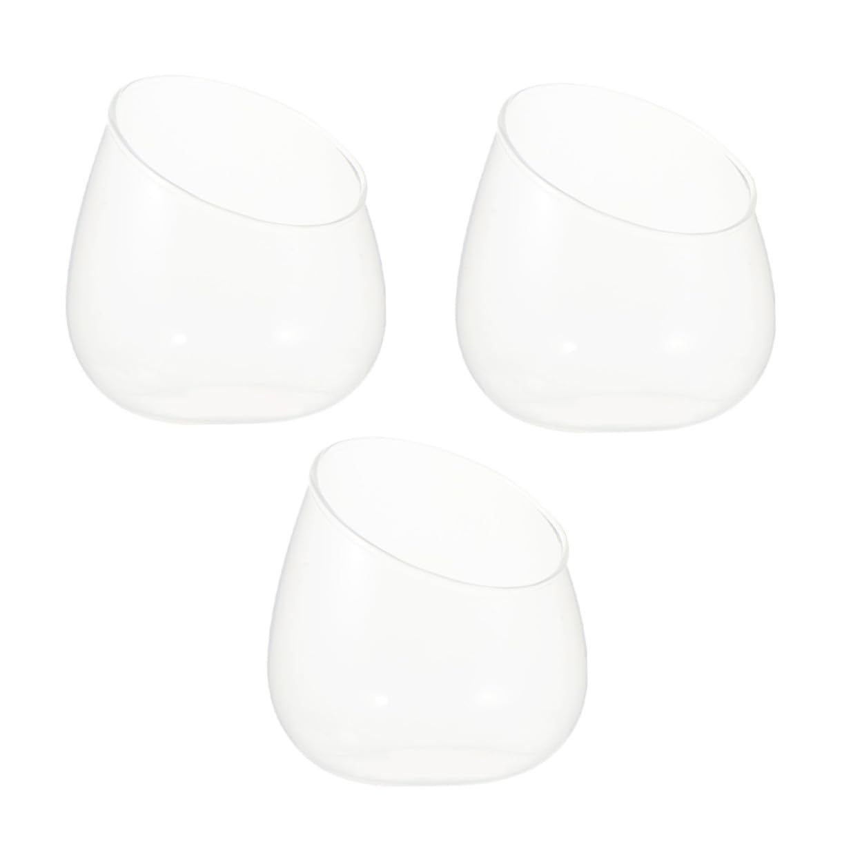 NUOBESTY 3pcs Slant Cut Glass Micro Landscape Bottles for Succulent Vase Desktop Ecological Terrarium Jar Home Décor
