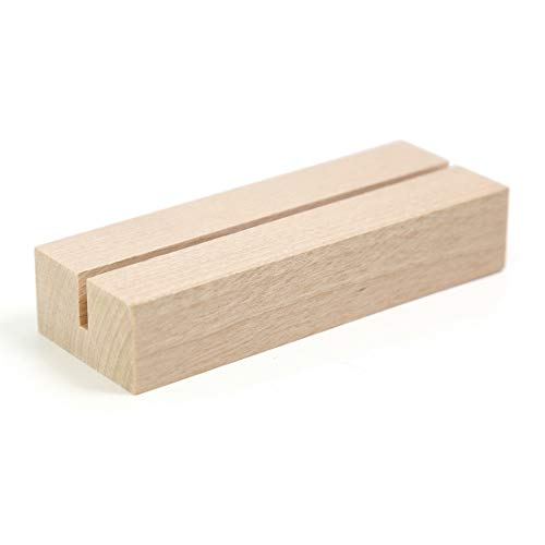 UNIQOOO 20 Pack 4" Birch Wood Stands for Wedding Acrylic Sign, Wood Table Number Holders for 1/8 Thick Acrylic Sheets | Wedding Display Stand, Card Holder, Great for Bar Menu, Retail Sign, Party and Events - color: Birch 20 pack