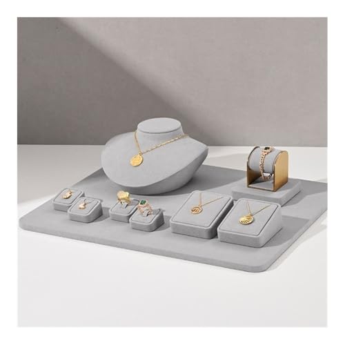 Jewelry Display Stand, Microfiber Jewelry Rack Necklace Ring Watch Counter Display Rack Light Luxury Jewelry Display Props