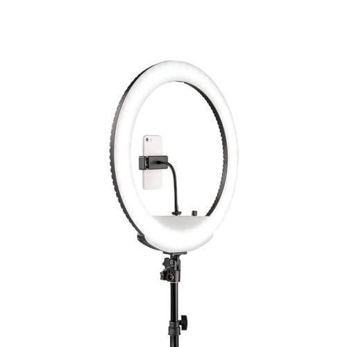 Westcott 18” Bi-Color LED Ring Light Kit with Batteries and Stand Professional Studio Continuous Lighting for Photography, Video Conferencing, Hair & Makeup Salons, Tattoo Studios, YouTube & TikTok
