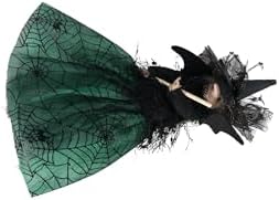 Leadigol Halloween Witch Tree Topper Decoration,Black Witch Ornament with Spider Web Skirt,Halloween Decoration Witch Hanging Decorations,for Desktop Fireplace Decor
