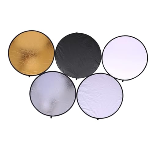 5-in-1 Foldable 60cm Photography Reflective Board for Photo and Jewelry Lighting with Carrying Case, Portable Light Diffuser Reflector for Studio and Outdoor Use