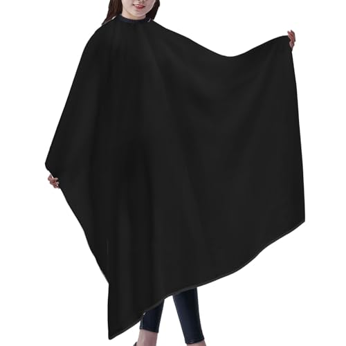 Custom Barber Cape Unisex Salon Hair Cutting Capes Add Your Image Logo Haircut Kit Personalized Stylist Tool - color: Plain Black