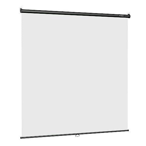 RAUBAY Retractable Pull Down White Screen Backdrop - 78.7" x 86.6" Collapsible Wall-Mount Background for Professional Video Production, Photography, TikTok and Video Conferencing - color: White, size: Wider(78.7 X 86.6in)