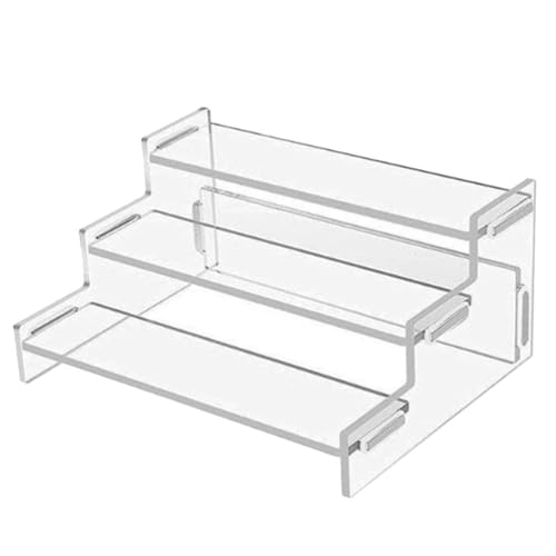 PRETYZOOM Acrylic Figure Display Stand 3-Tier Riser Organizer 9.05X5.90X3.74 Inch Multi-Layer Shelf for Collectibles Figurines Dolls and Perfume Storage
