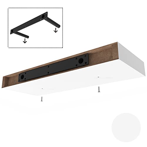 Ballucci Floating Shelf, 36" Wood Wall Shelf with Invisible Brackets for Bathroom, Living Room, Bedroom, Kitchen, Nursery, 6" Deep, White - color: White, size: 36" - 1 Piece