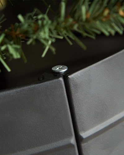 Black Metal Tree Collar – 71 cm Base, 28 cm High, Modern Christmas Stand Cover