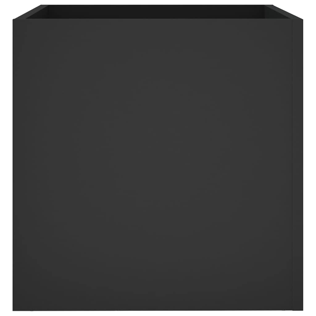 Zeehear Square Black Planter Box, 15.7x15.7x15.7 Inch Engineered Wood Plant Pot for Indoor Flowers & Home Decor
