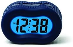 Timelink Smartlight Rubber Alarm Clock with Automatic Night Light and Large Display ?€? Easy-to-Use Digital Alarm with Snooze, Soft Rubber Case, Battery Operated, for Kids and Adults (Blue)