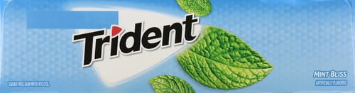 Trident Mint Bliss Sugar-Free Chewing Gum, 12 Packs of 14 Pieces (168 Total Pieces)