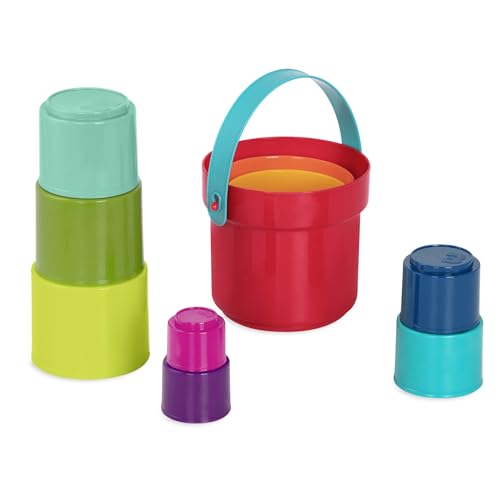 Battat – Stacking Toy – Educational & Dexterity Toy – Nesting Cup Playset – Water & Beach Toys – 18+ Months – Stack Up Cups, Medium, 10 Pieces Set