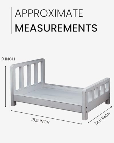 Newborn Photography Props Bed Prop White – Mini Wooden Baby Photography Bed for Newborn Photoshoots, Clean Classic Posing Prop for Studio or Home Sessions - size: Mini Bed White