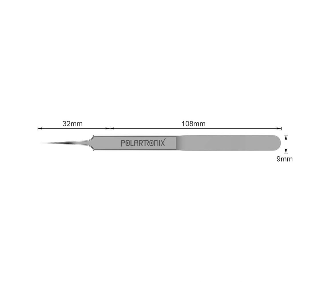 Ultra Fine Tip Tweezers Straight Tip Precision Titanium Alloy ESD Safe Micro Soldering Motherboard Work For iPhone iPad German, Silver Crafting, Watch repair ic holder 0.1mm