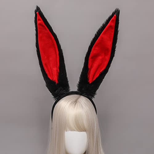 Faylay Cosplay Women Plush Furry Bunny Ears Headwear Accessory Rabbit Headband - color: Hbc-1-back