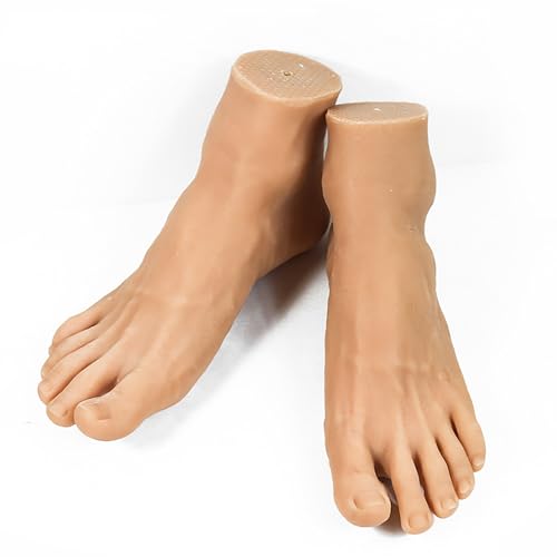 1 Pair Silicone Lifesize Male Mannequin Foot with Bone Display Jewerly Sandal Shoe Sock Display Art Sketch （4201） ( Size : Bone ) - size: Bone