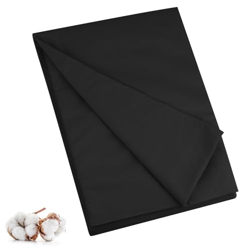 PEASUG 100% Cotton Muslin Fabric, 59 Inch X 10 Yards Muslin Fabric by The Yard, Medium Weight Draping Fabrics Suitable for Sewing Embroidery, Garments, Crafts Material-Black - color: Black, size: 10 Yards