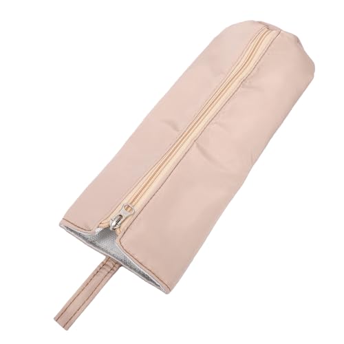 Drfeify Curling Iron Storage Bag, Heat Travel Organizer Pouch with Hanging Loop for Hair Tools Up to 571F, 30x12cm (Apricot) - color: Apricot