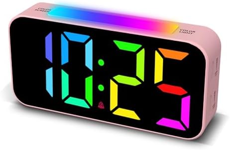 Topski Loud Alarm Clocks for Bedrooms Heavy Sleepers, Digital Clock with Night Light, Large Display, Dual Alarm, Snooze, Dimmable Bedside Alarm Clock for Teens